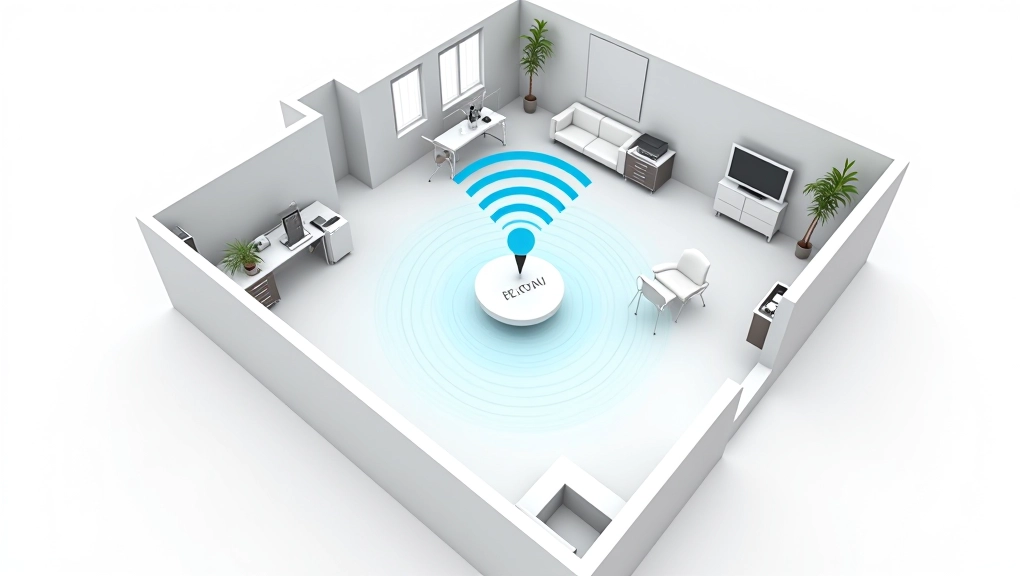 Diagramma di una configurazione router WiFi in appartamento con posizionamento ottimale